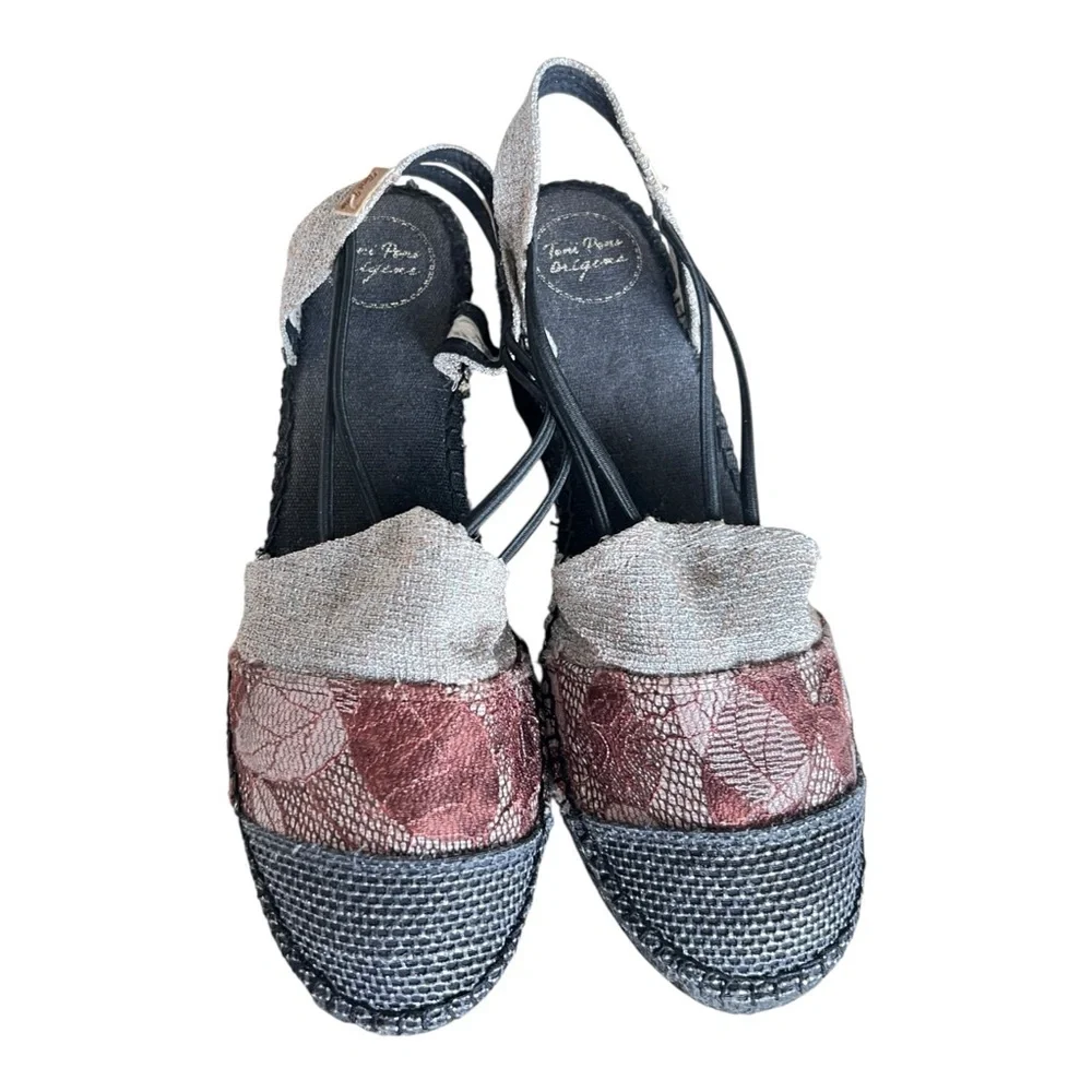 Toni Pons Elegant Women's Espadrilles - Black and Pink Size 11